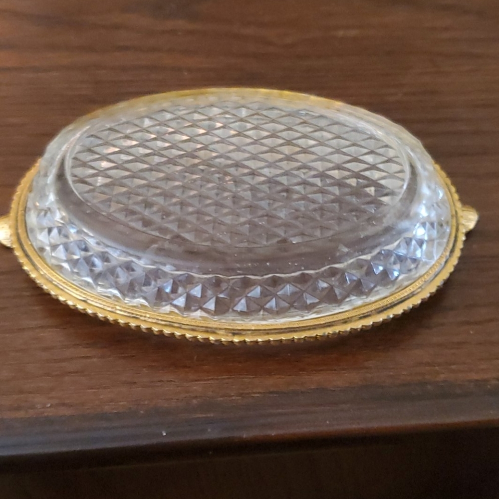 ANTIQUE CRYSTAL ASHTRAY - Picture 4 of 6
